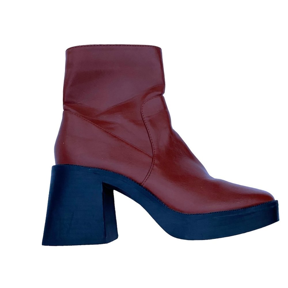 ASOS Raid Lexus Chunky Mid-Ankle Heeled Boot in Brown Size US 5 / UK 3